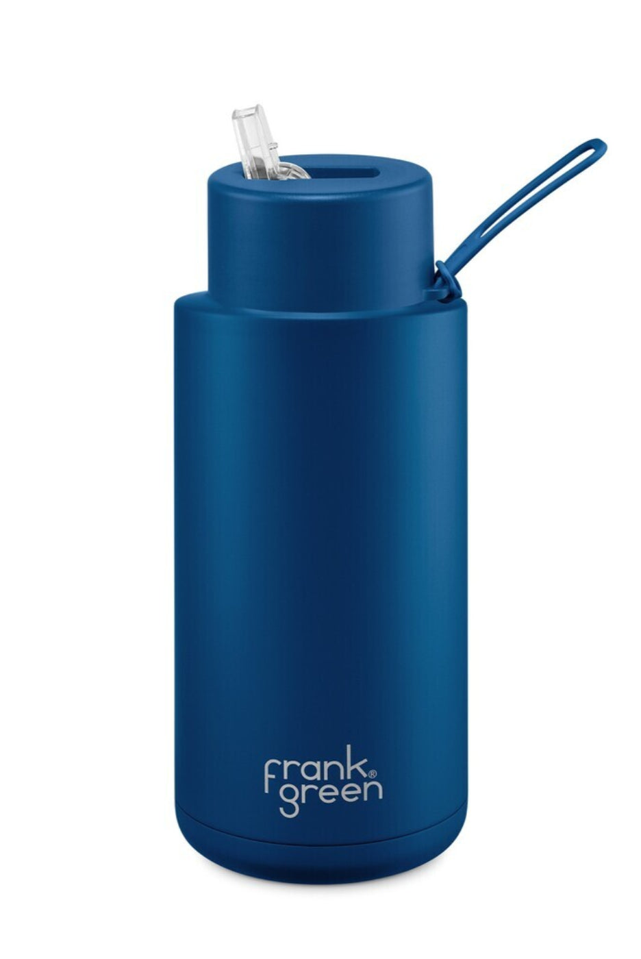 Frank Green 34oz S/S Ceramic Reusable Bottle Straw Lid Deep Ocean