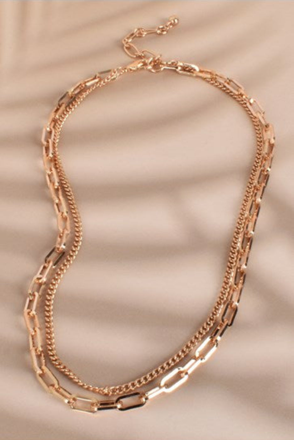 Adorne Essential Double Layering Chain Necklace