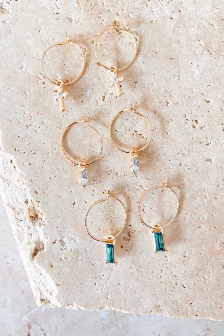 Angels Whisper Willa Dainty Charm Earrings Set Gold