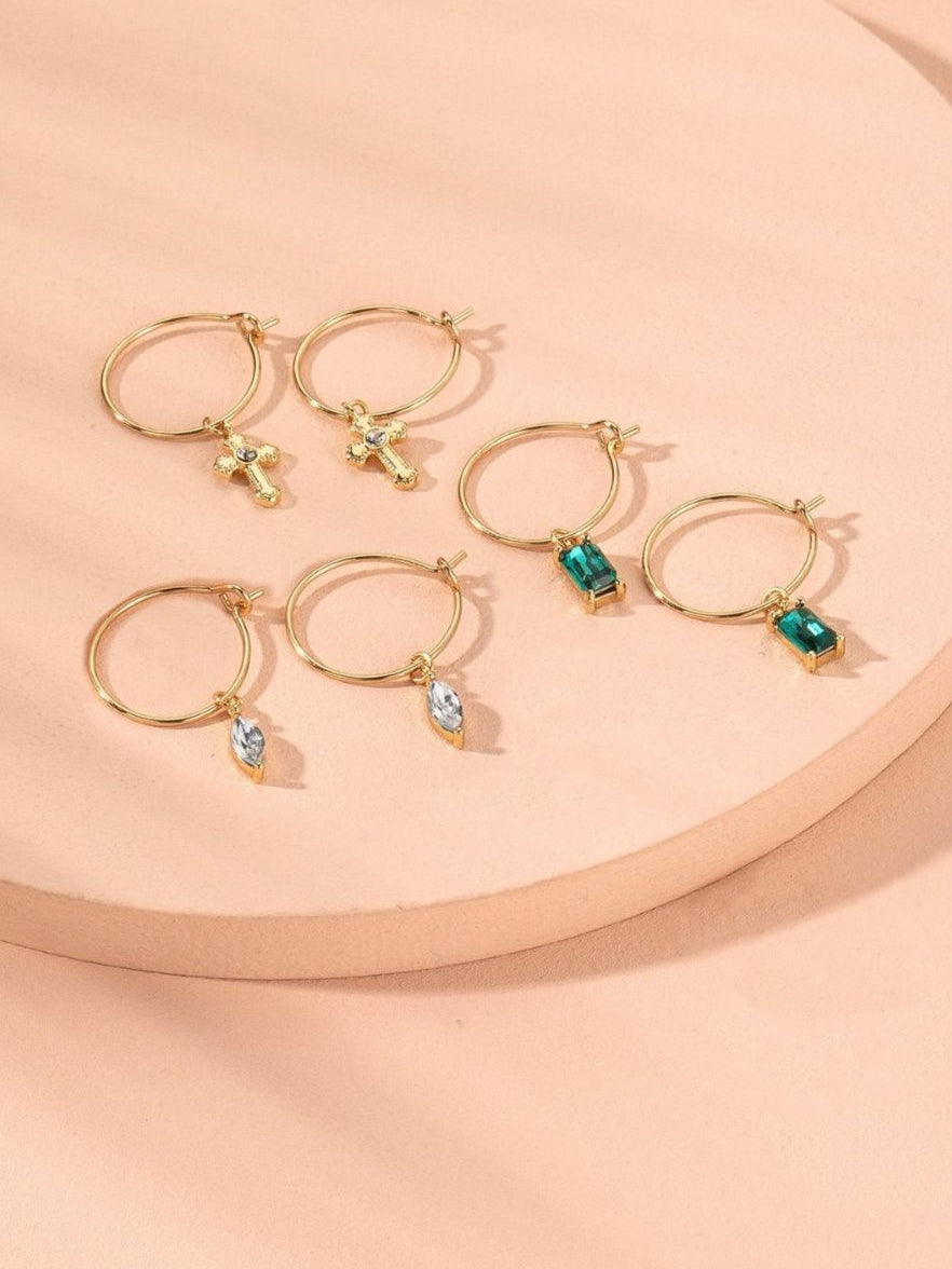 Angels Whisper Willa Dainty Charm Earrings Set Gold