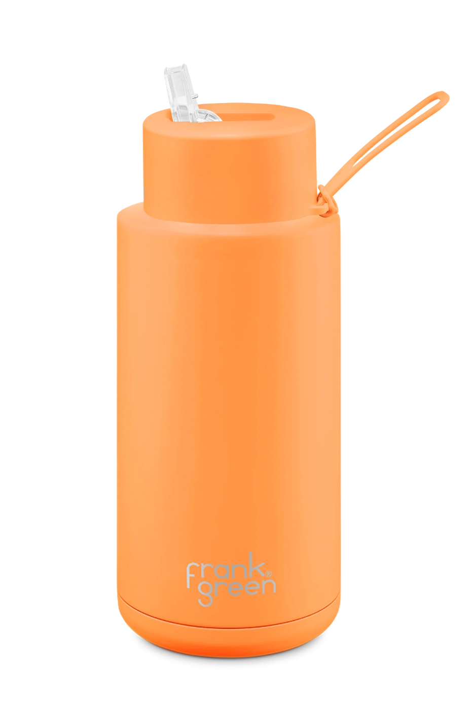 Frank Green 34oz S/S Ceramic Reusable Bottle Straw Lid Neon Orange