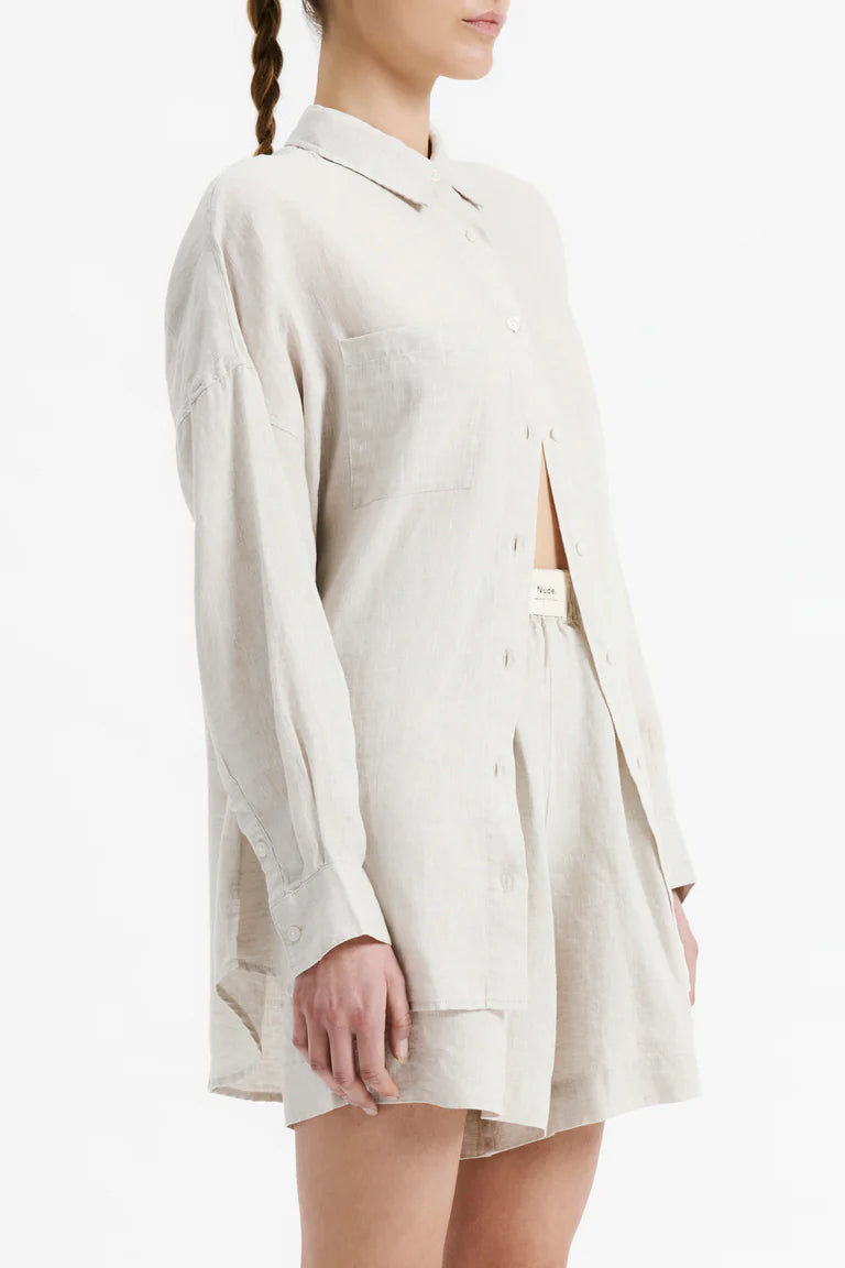 Nude Lucy Lounge Heritage Linen Shirt Natural