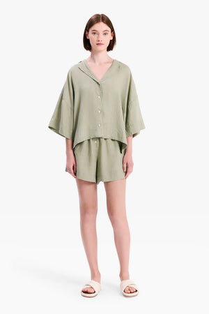Nude Lucy Lounge Linen Shirt Olive