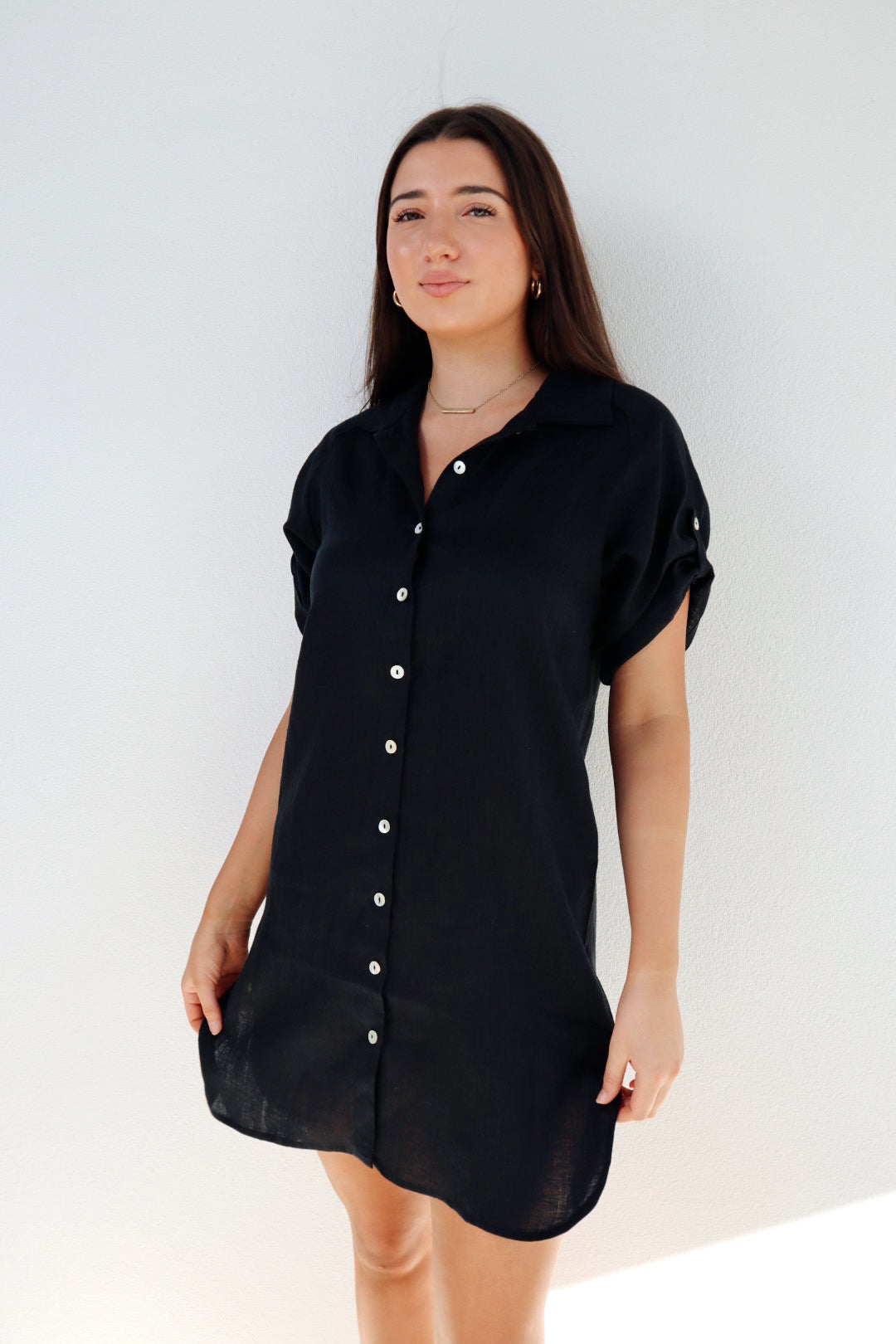 Eb & Ive Studio Short Shirt Dress Ebony