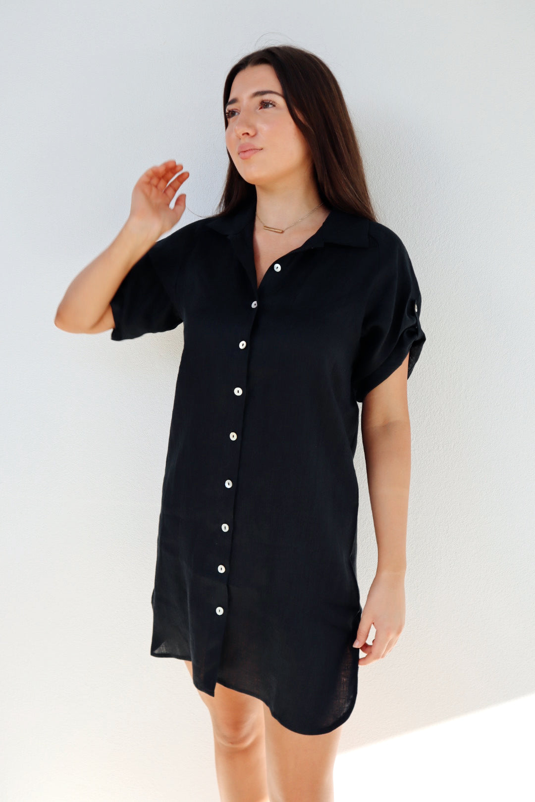 Eb & Ive Studio Short Shirt Dress Ebony