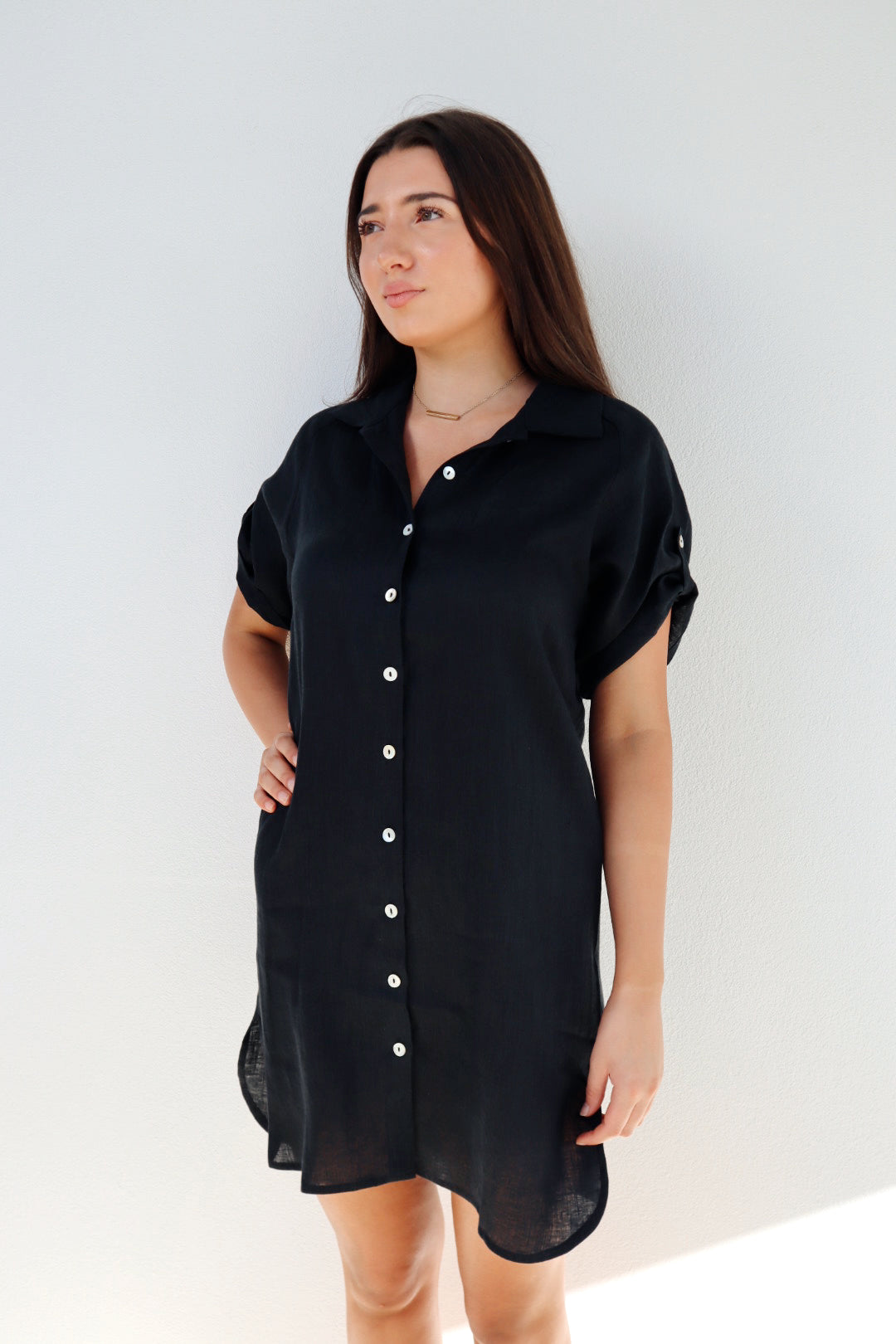 Eb & Ive Studio Short Shirt Dress Ebony