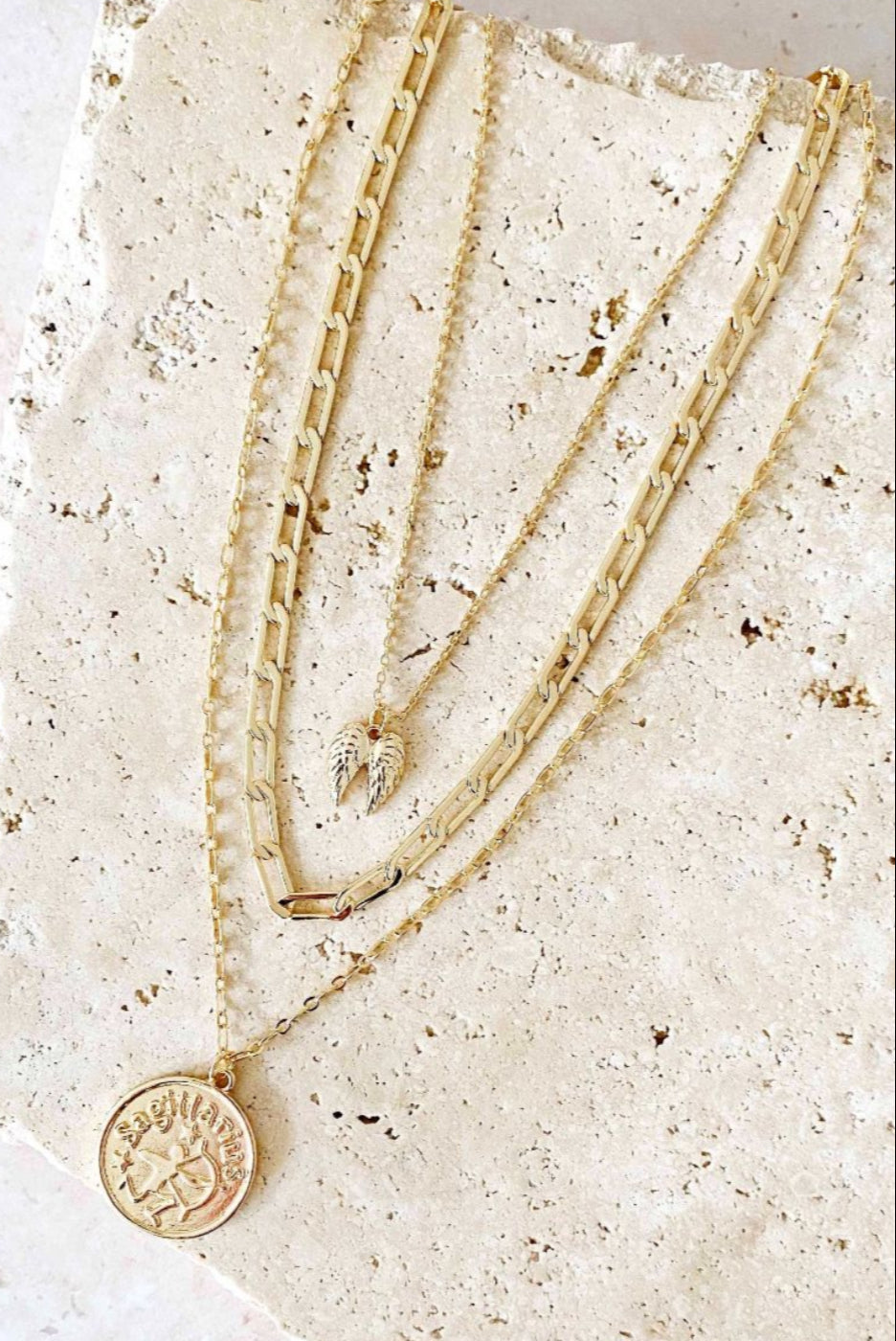 Angels Whisper Stella Twin Charm Layered Necklace