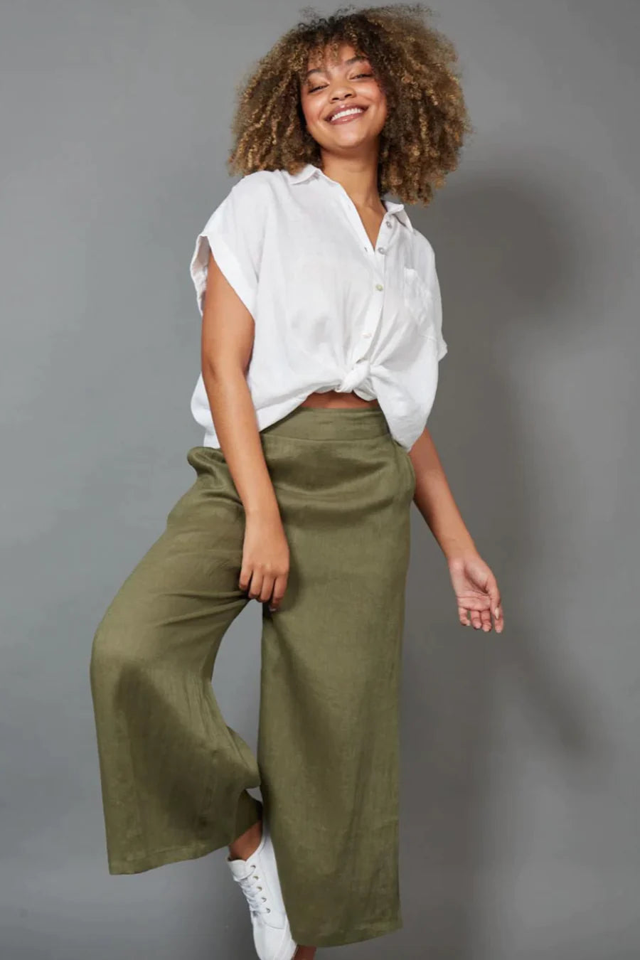 Eb & Ive Studio Crop Pant Khaki