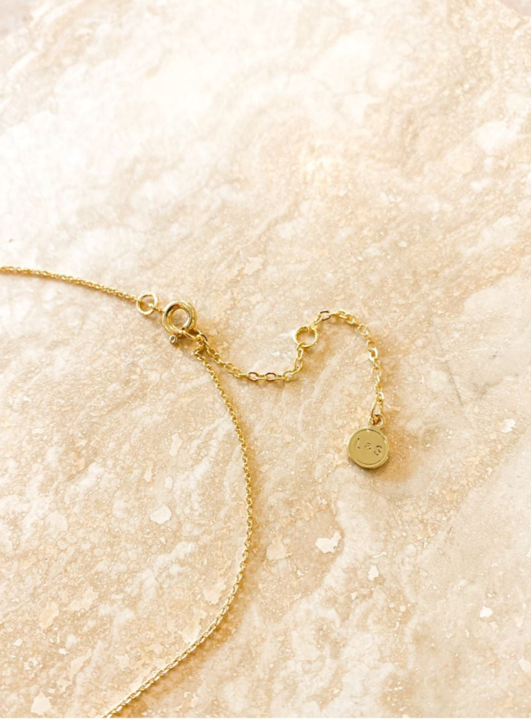 Angels Whisper Theta Gold Plated Charm Necklace