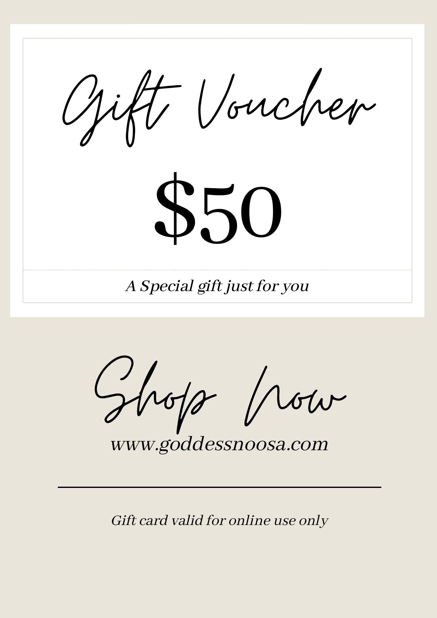 Goddess eGift Card - Online Use $50