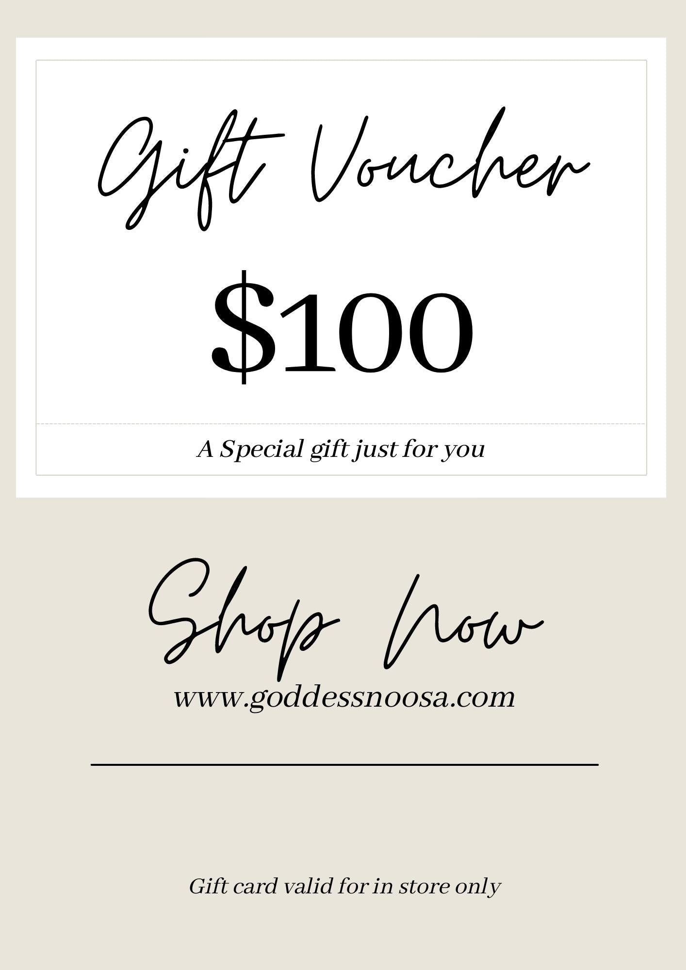Goddess Instore Gift Card - Instore Use $100