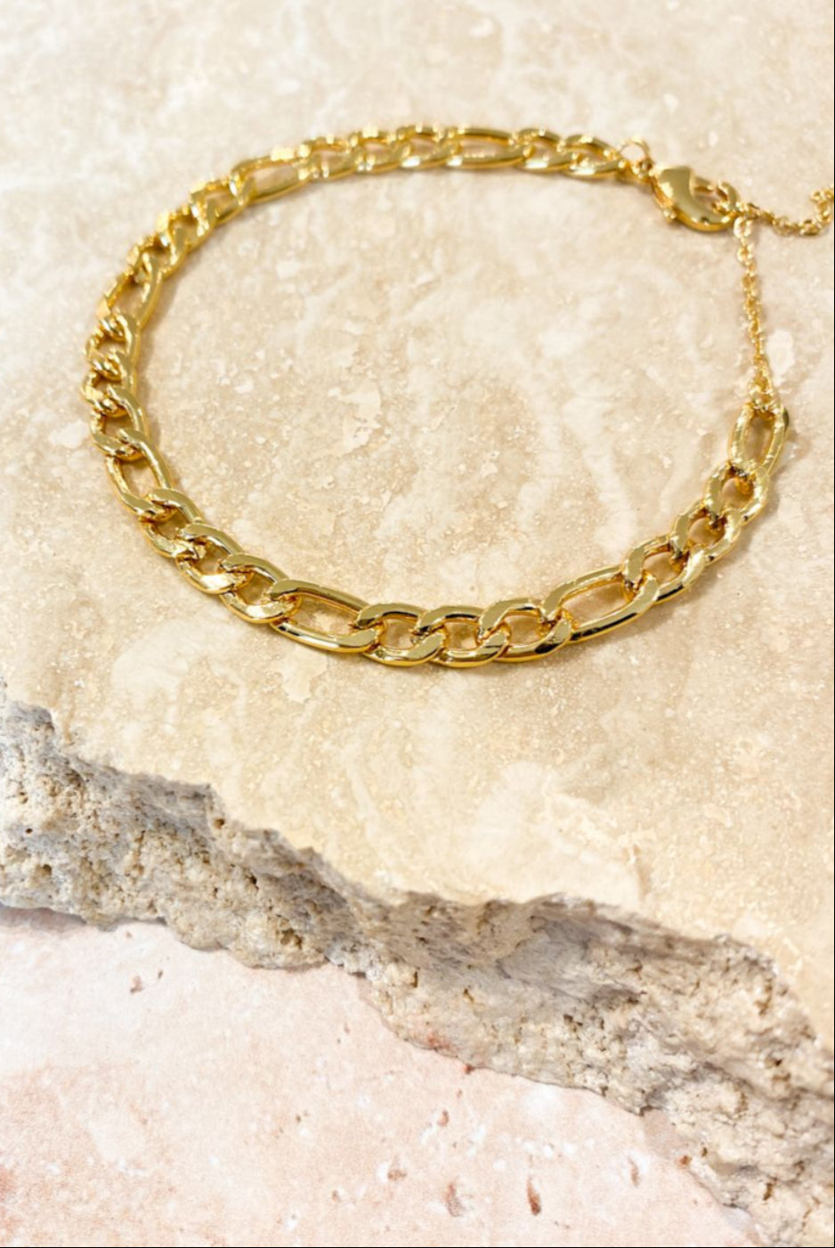 Angels Whisper Figaro Chain Gold Plated Bracelet Gold