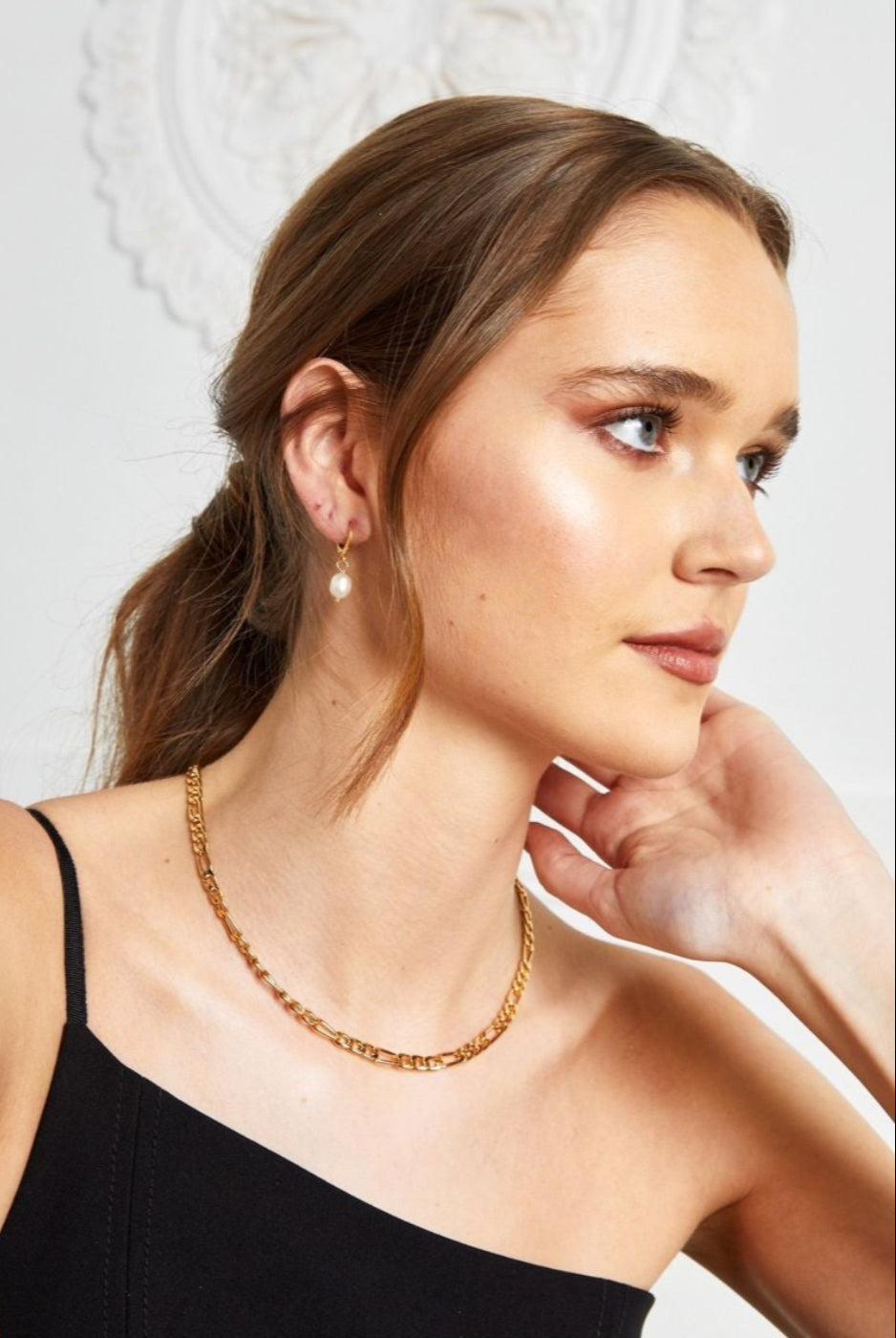 Angels Whisper Maje Figaro Gold Plated Necklace Gold