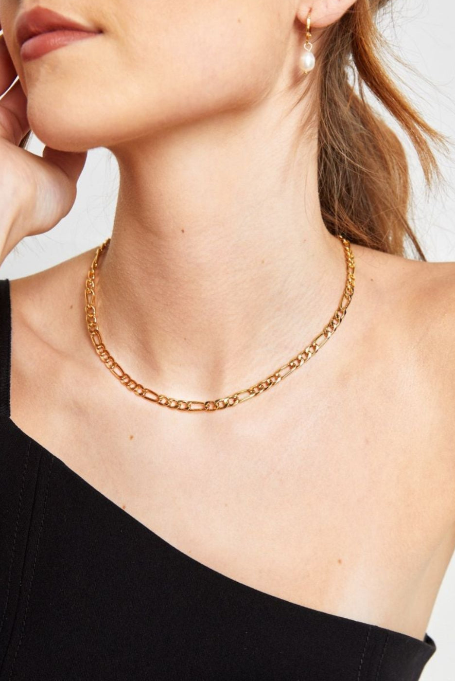 Angels Whisper Maje Figaro Gold Plated Necklace Gold