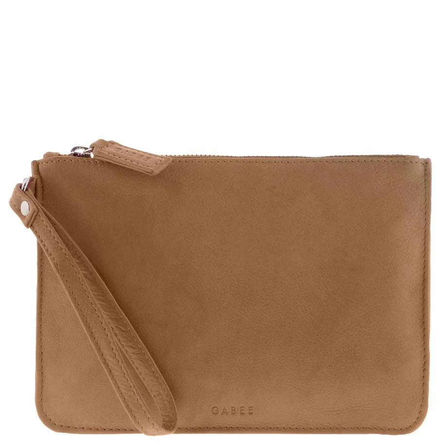 Gabee Queens Leather Clutch Tan